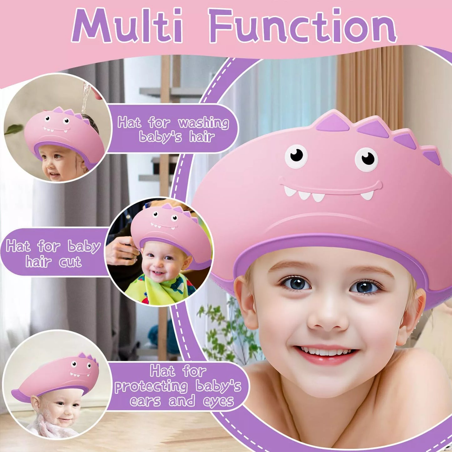 Soft Adjustable Bathing Protection Bath Cap for Toddlers, Baby, Kids, Children