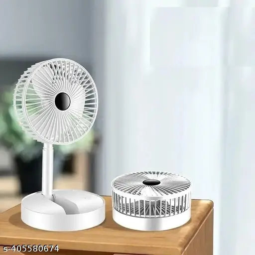 USB Rechargeable Electric Desktop Fan Height Adjustable Foldable & Portable