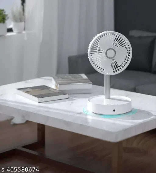 USB Rechargeable Electric Desktop Fan Height Adjustable Foldable & Portable