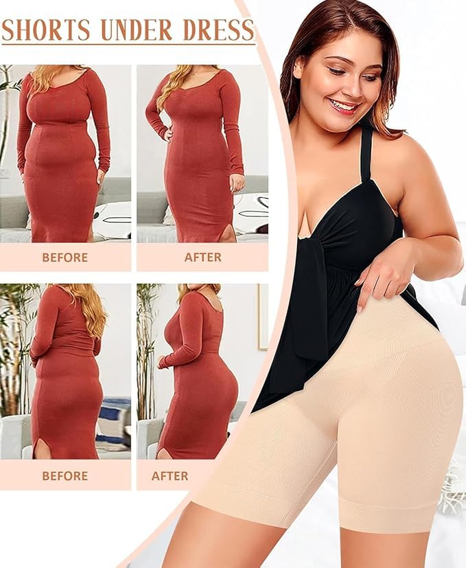 4-in-1 Shaper - Quick Slim Shape Wear Tummy, Back, Thighs, Hips - Black/Effective Seamless
