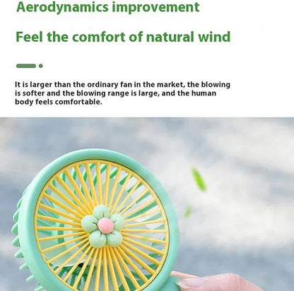 Ultra Quiet Little Flower Handheld Fan | Battery Operated
