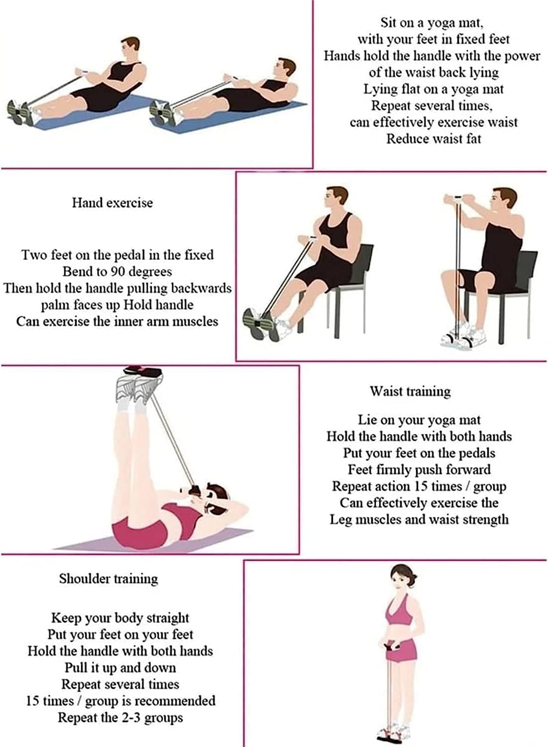 8 tube Multifunction Pedal Resistance Band Trainer